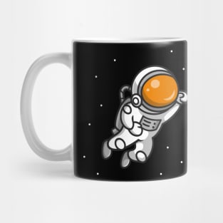 Cute Astronaut Flying In Space Cartoon Mug